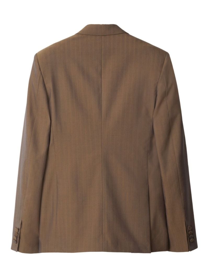 Brown Double-breasted Wool Blazer