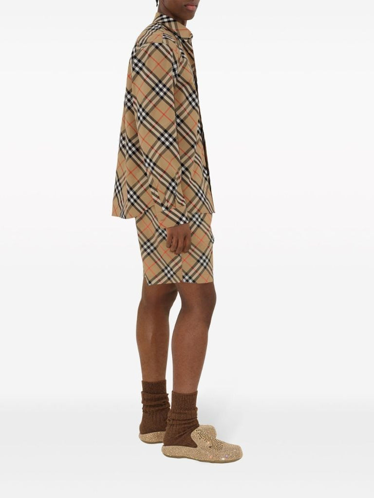 Neutral Vintage Check Cotton Shirt