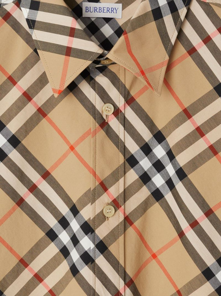 Neutral Vintage Check Cotton Shirt