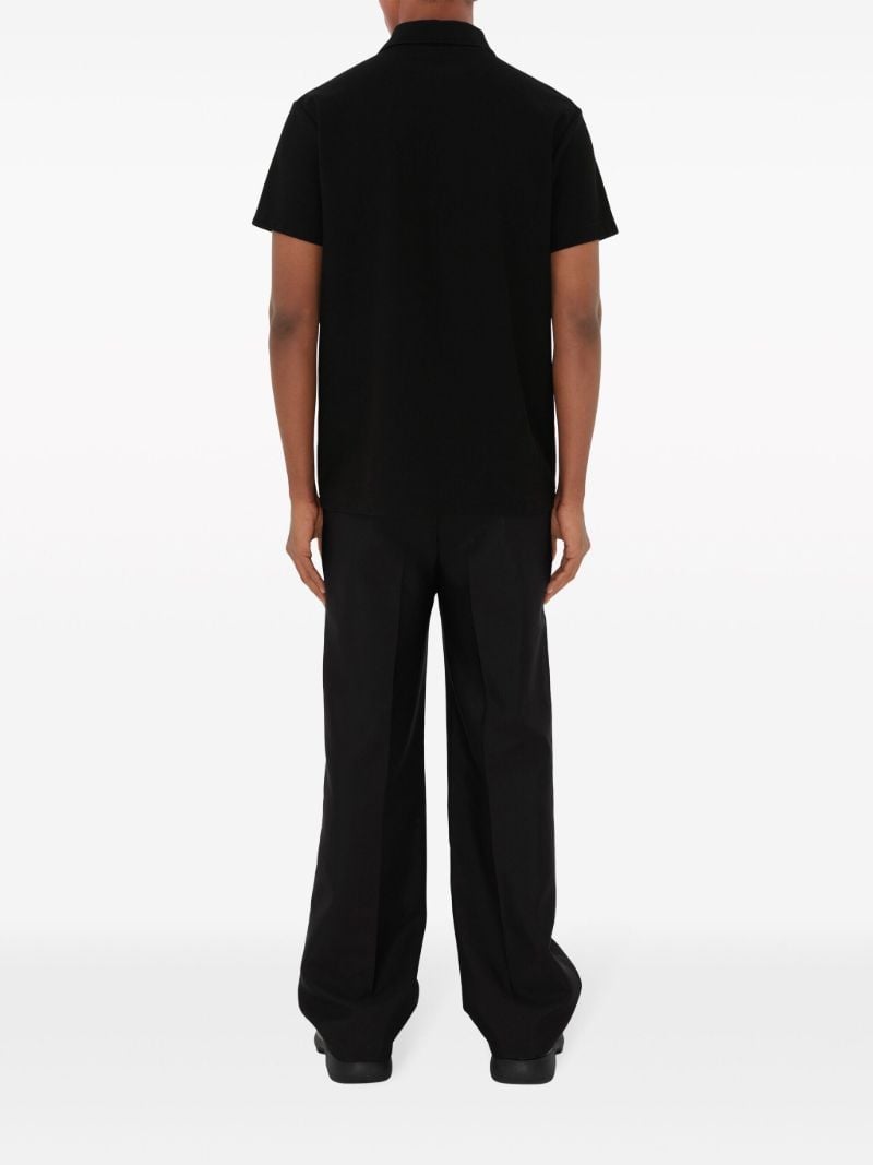 Black Equestrian Knight Design Cotton Polo Shirt