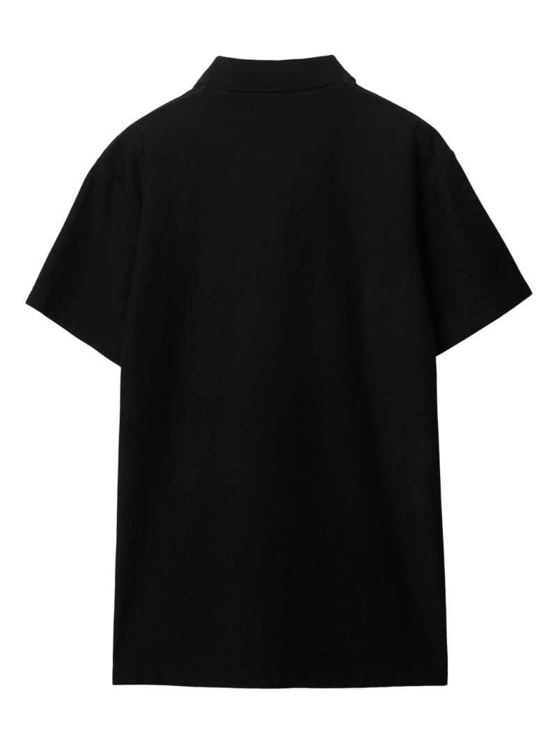 Black Equestrian Knight Design Cotton Polo Shirt