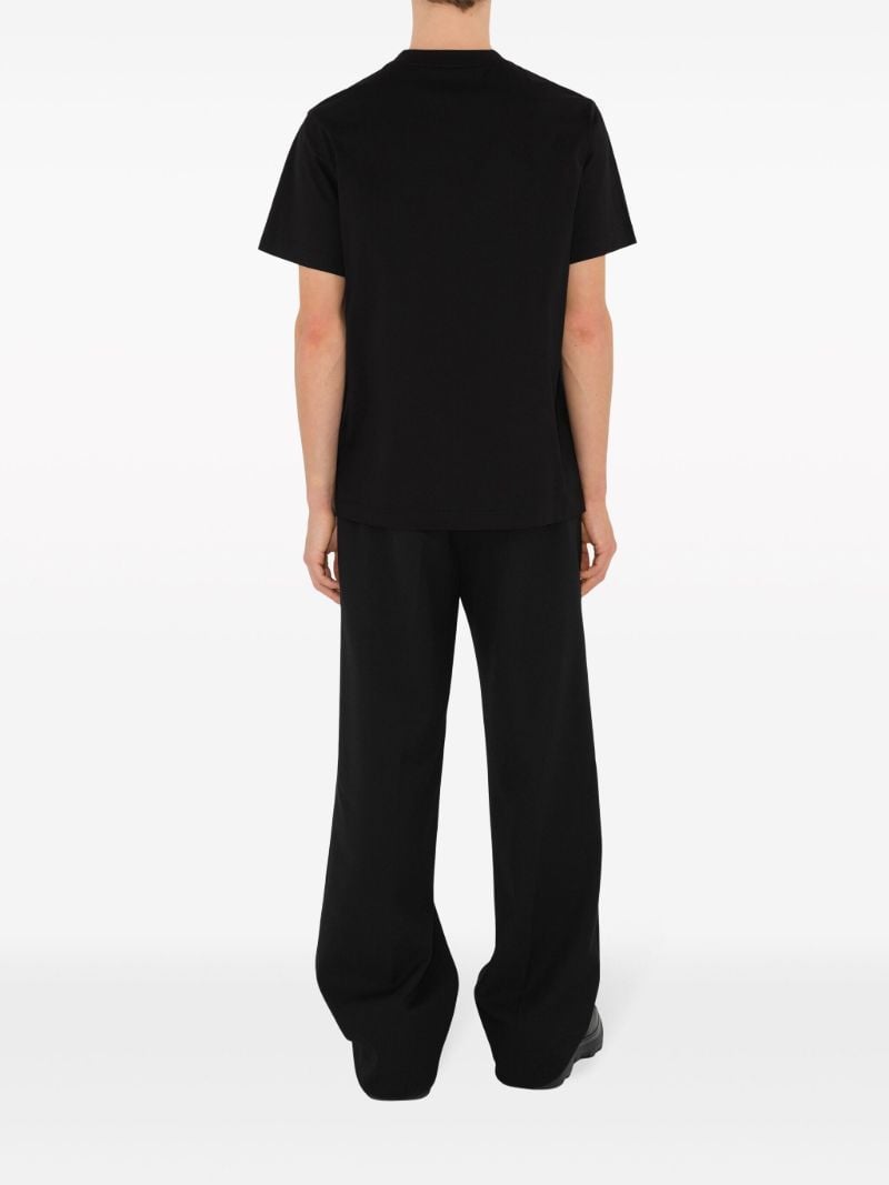 Black Edk-embroidered Cotton T-shirt