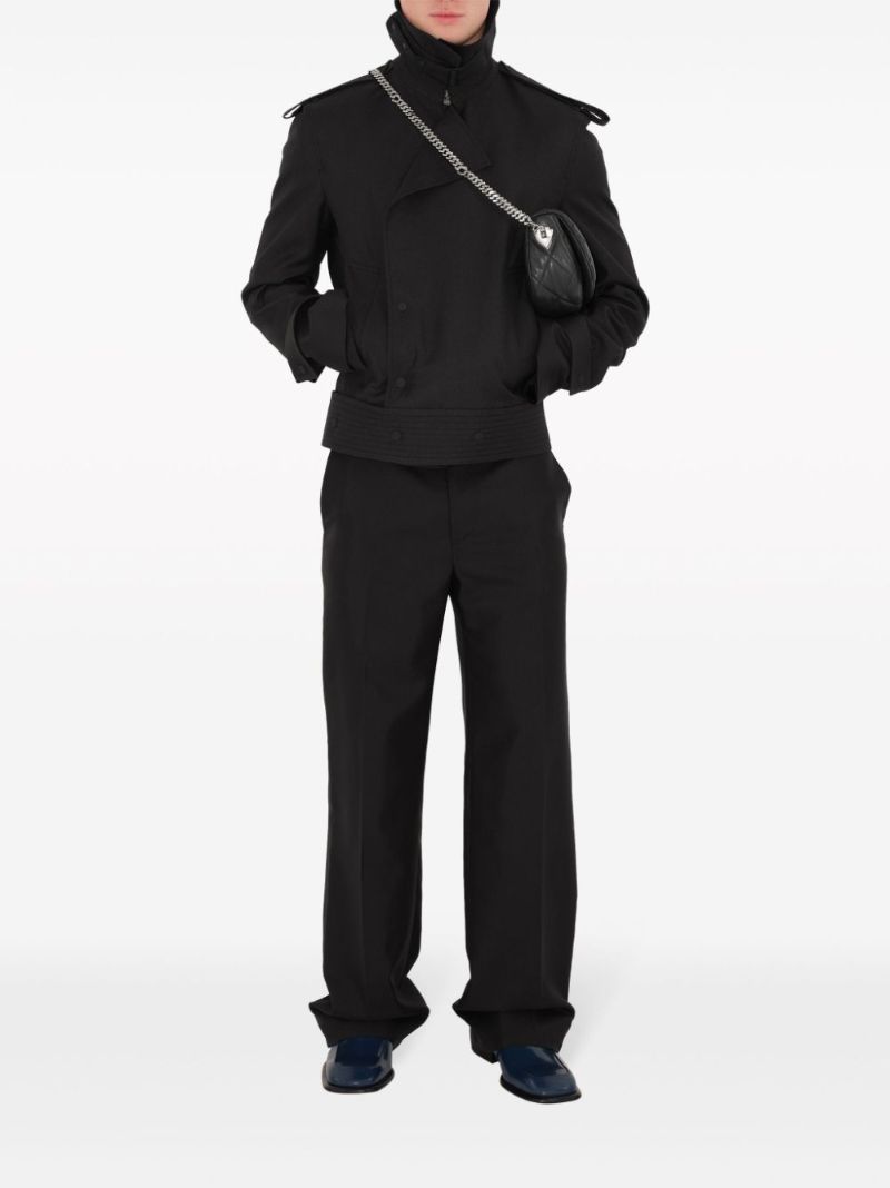 Black Straight-leg Tailored Trousers