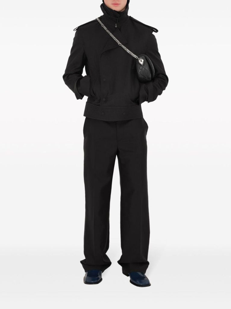 Black Straight-leg Tailored Trousers