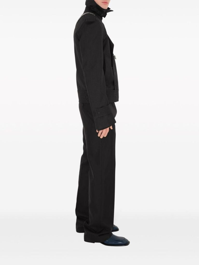 Black Straight-leg Tailored Trousers