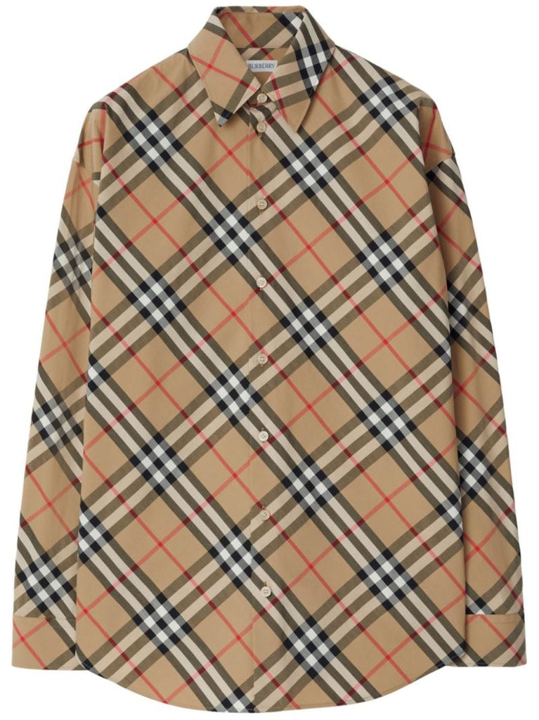 Neutral Nova Check Cotton Shirt