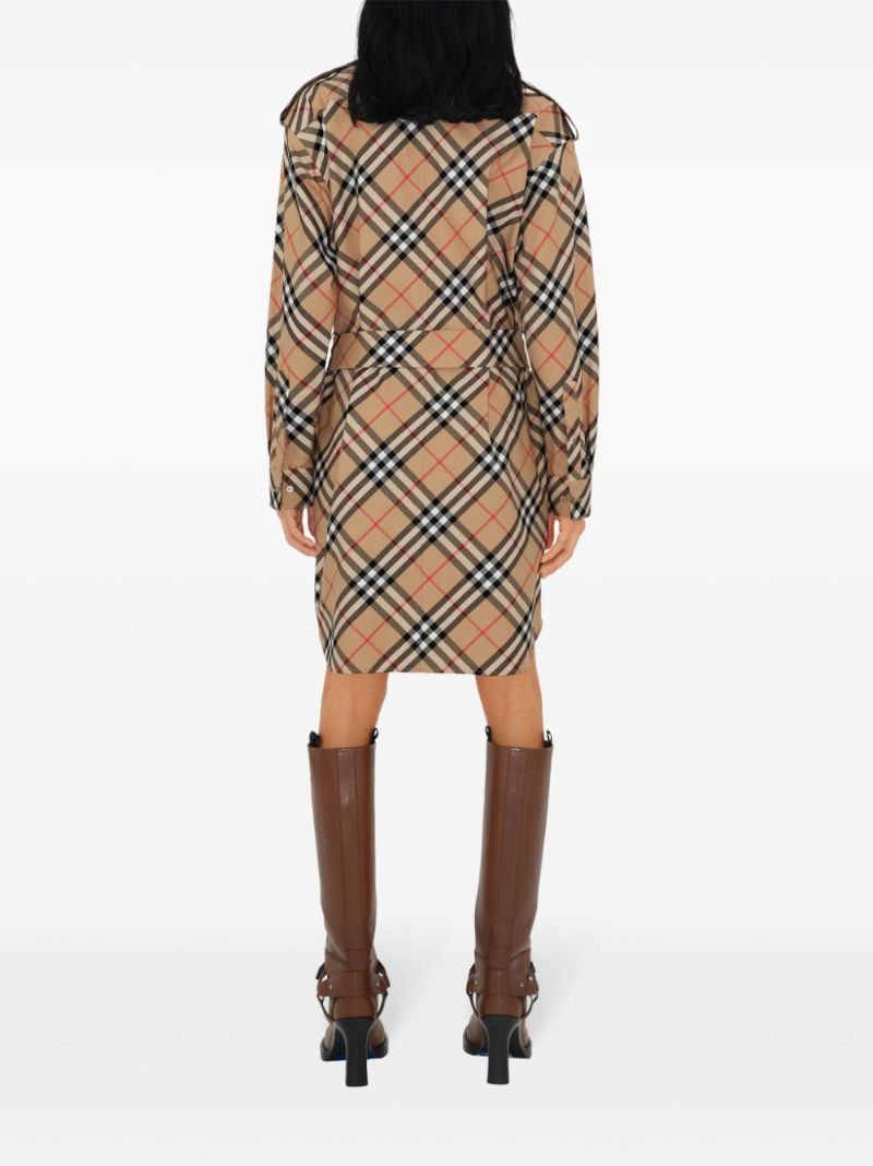 Brown Nova Check Cotton Shirt Dress