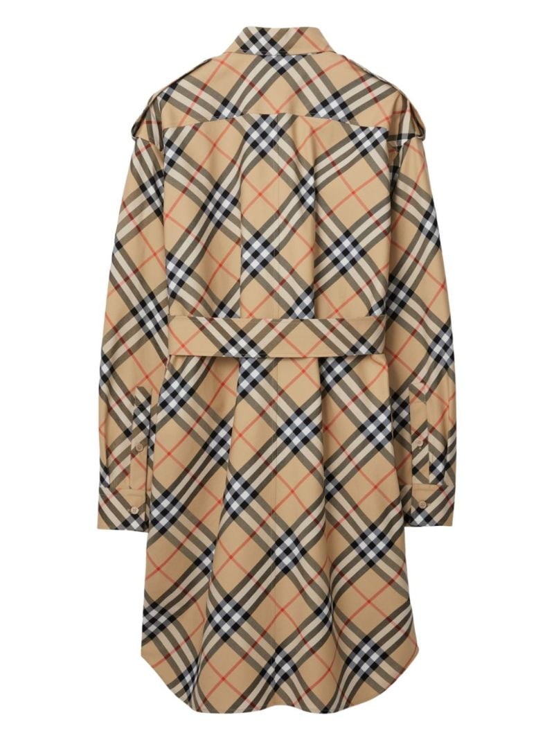 Brown Nova Check Cotton Shirt Dress