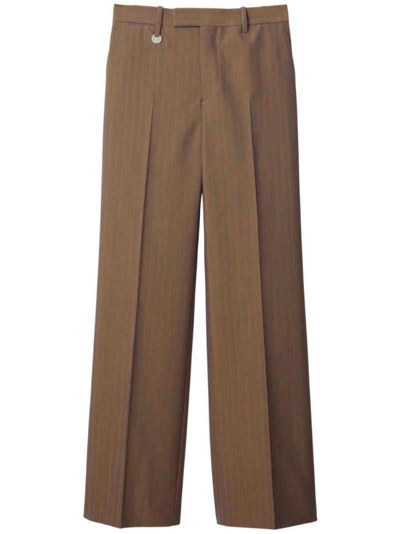 Brown Pinstripe Wool Trousers