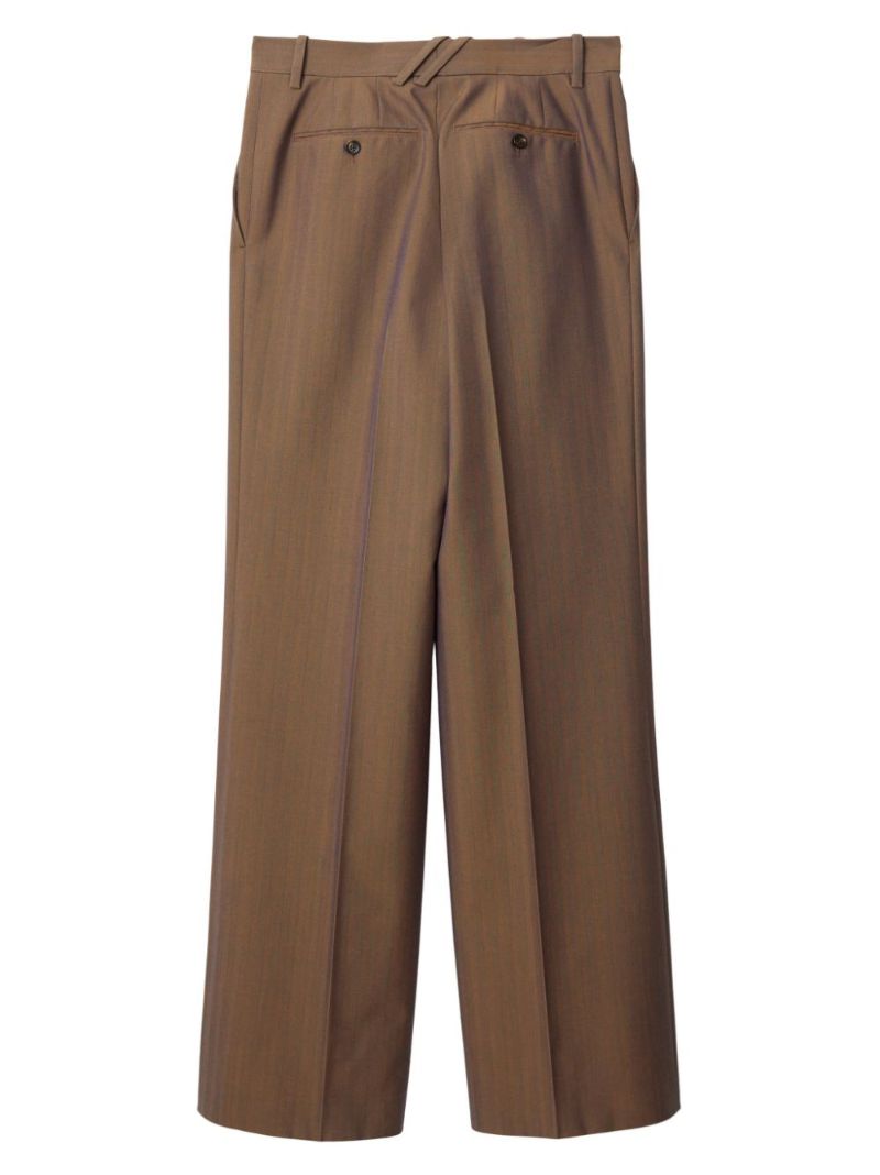 Brown Pinstripe Wool Trousers