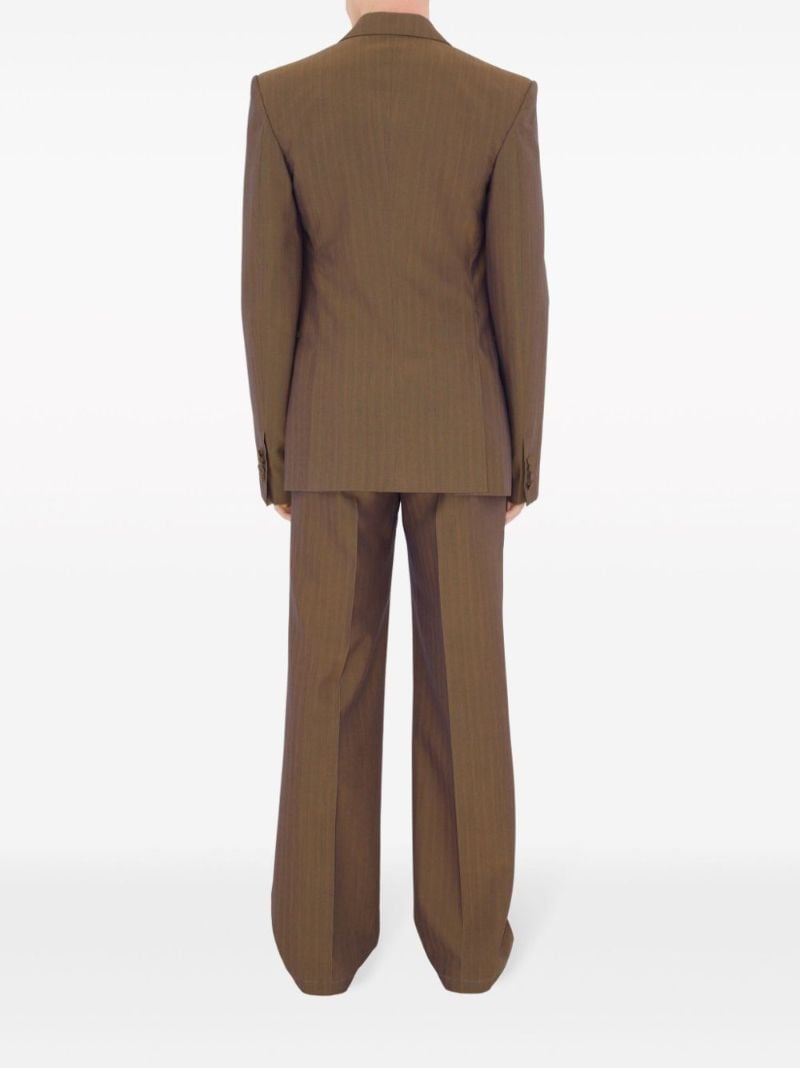 Brown Pinstripe Wool Trousers