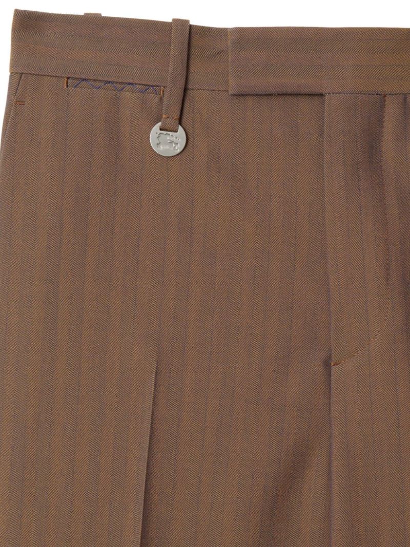 Brown Pinstripe Wool Trousers