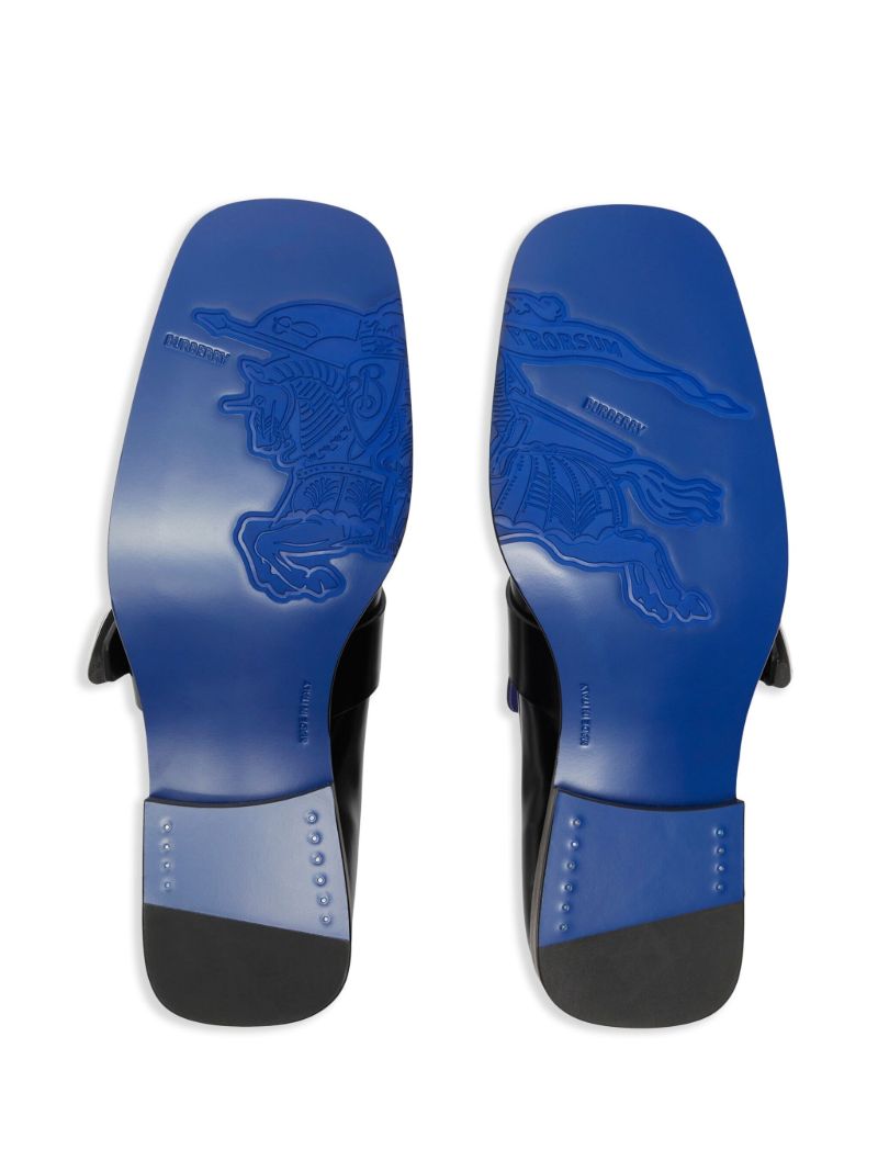 Black Shield Leather Loafers