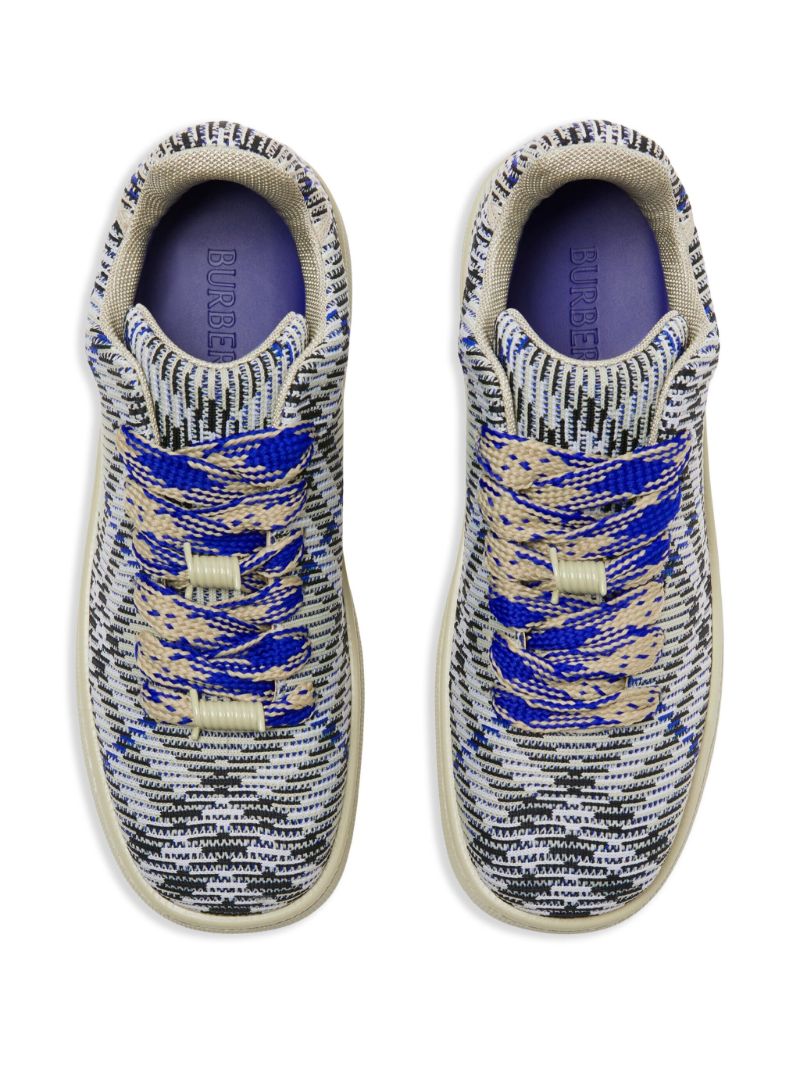 Neutral Box Chequered Sneakers