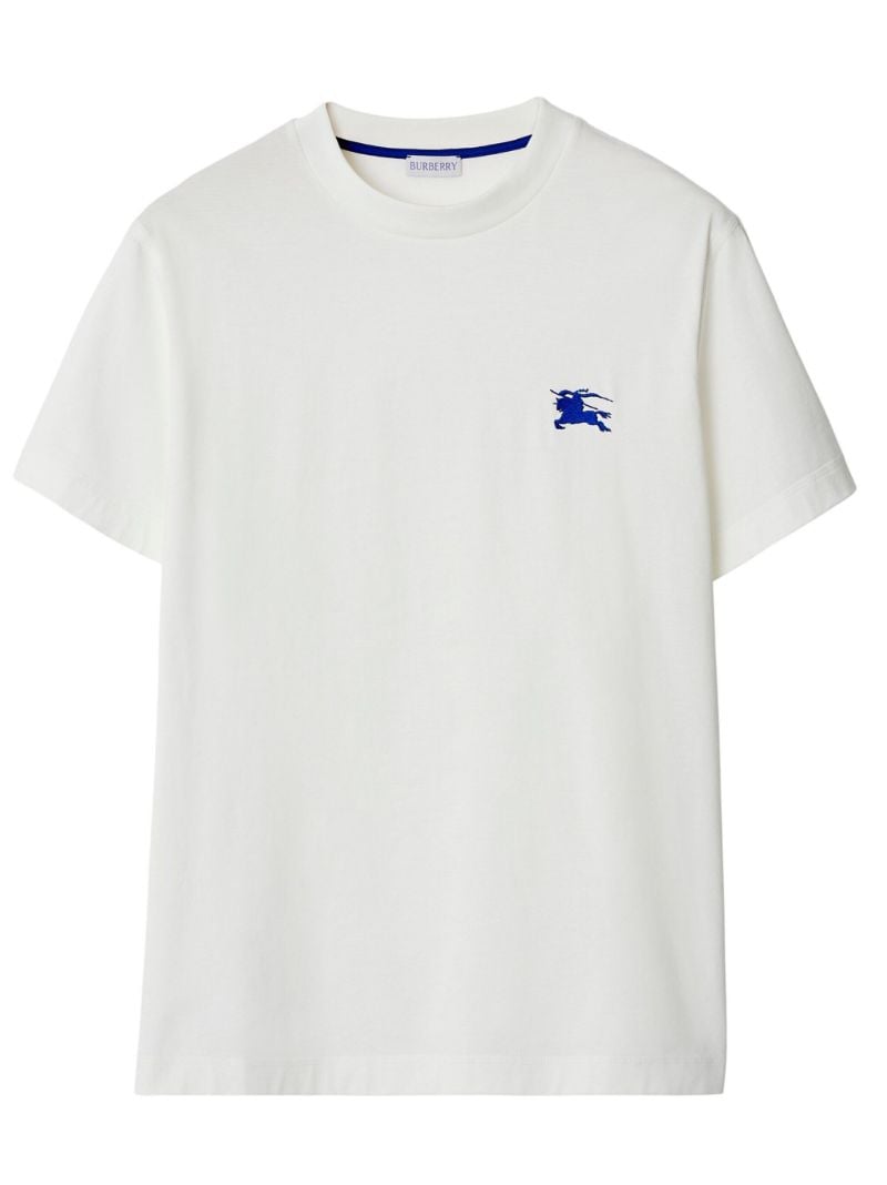 White Edk-embroidered Cotton T-shirt