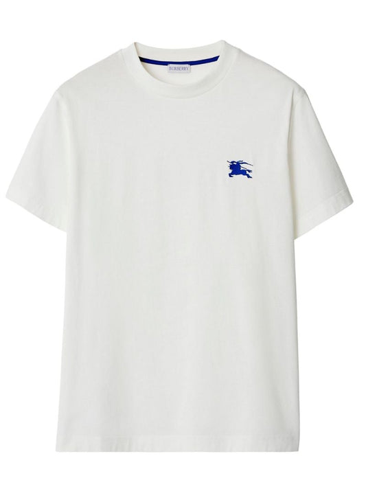 White Edk-embroidered Cotton T-shirt