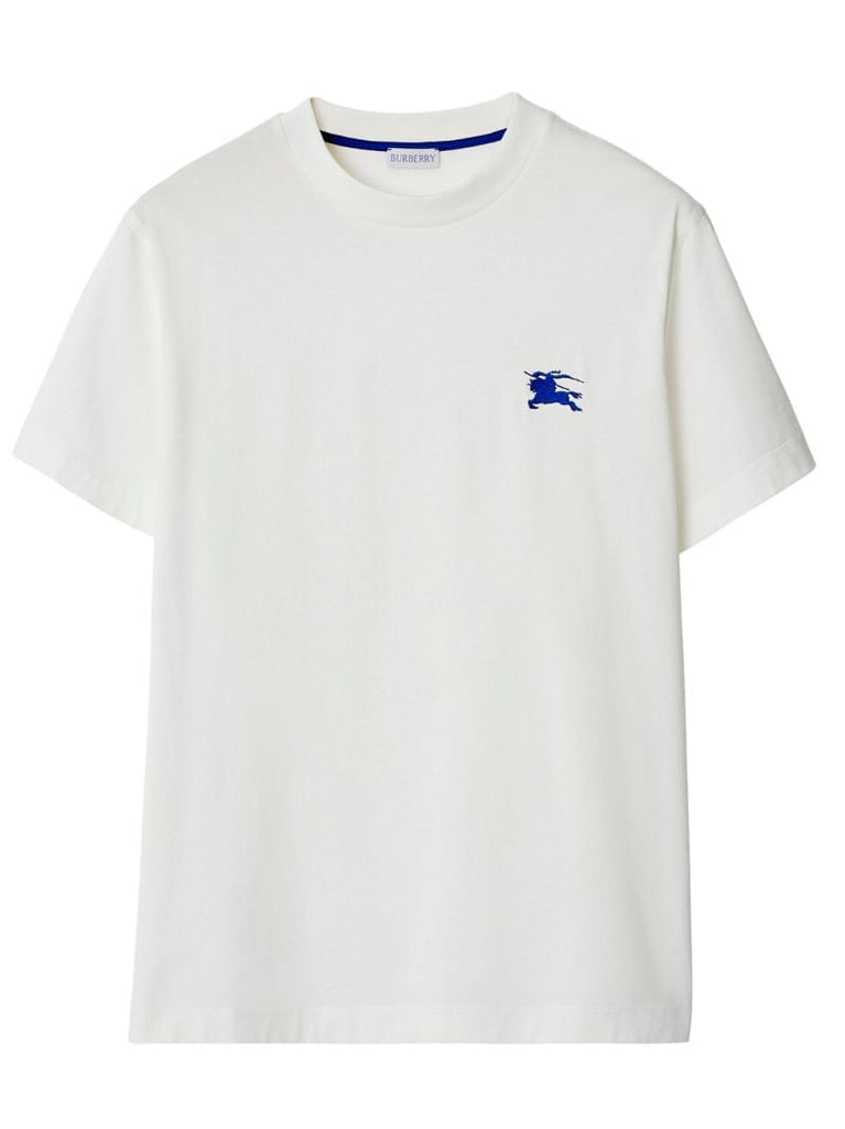 White Edk-embroidered Cotton T-shirt