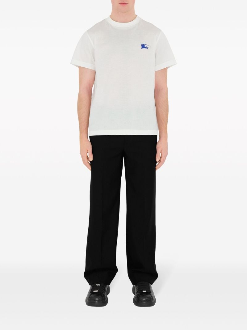 White Edk-embroidered Cotton T-shirt
