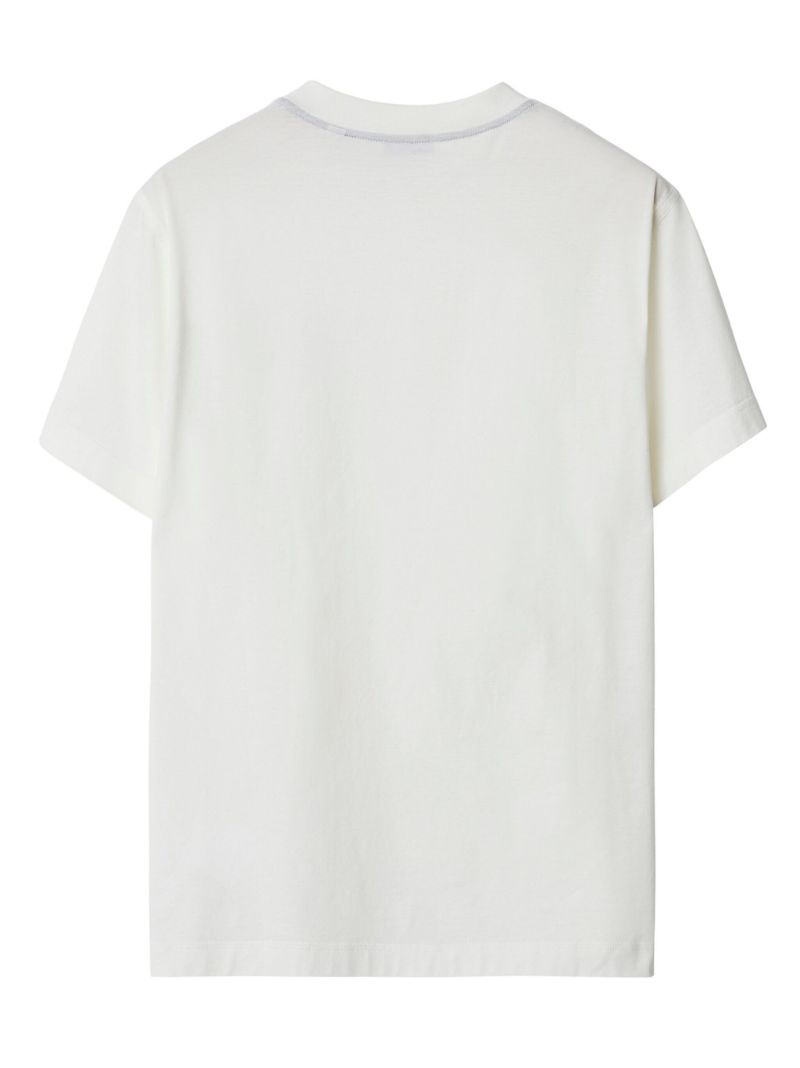 White Edk-embroidered Cotton T-shirt