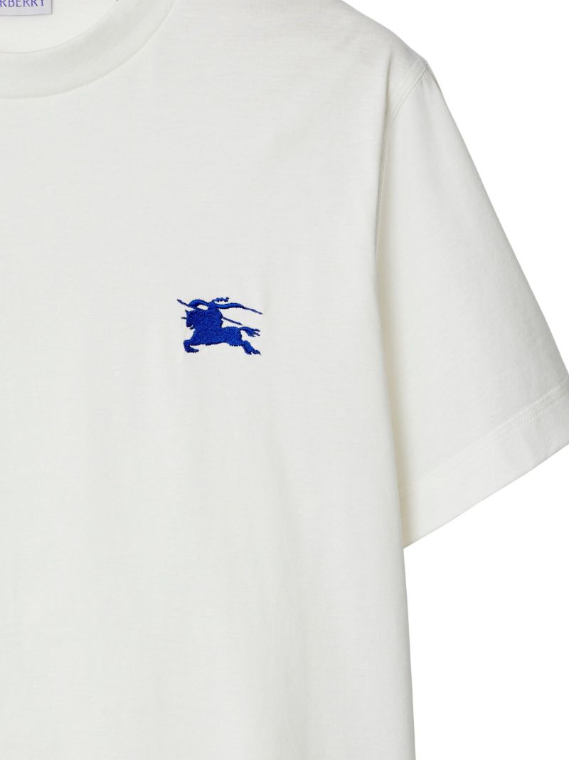 White Edk-embroidered Cotton T-shirt