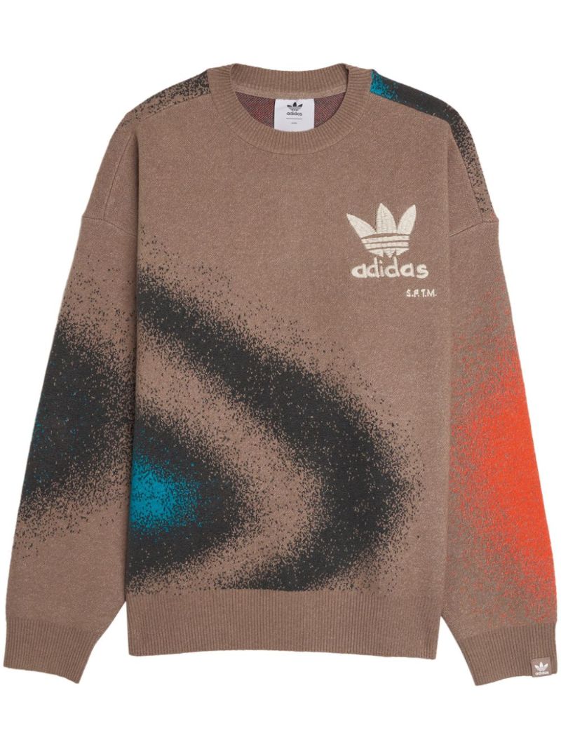 X Sftm Brown Logo-print Cotton Hoodie