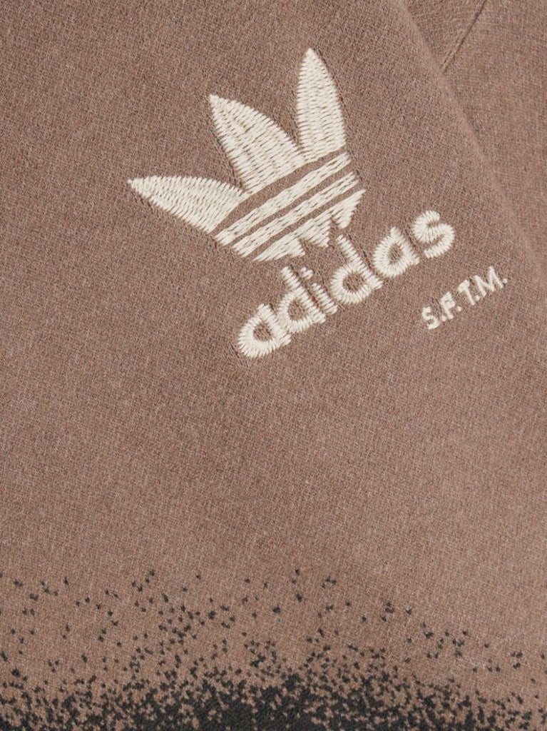 X Sftm Brown Logo-print Cotton Hoodie