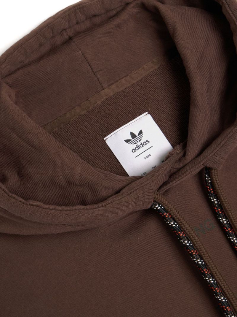 X Sftm Brown Logo-print Cotton Hoodie