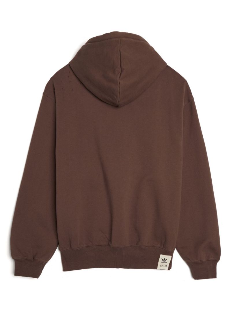 X Sftm Brown Logo-print Cotton Hoodie