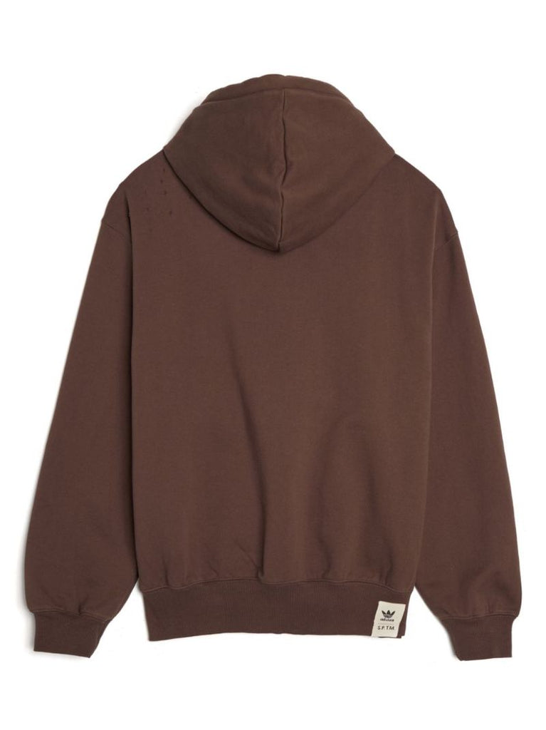 X Sftm Brown Logo-print Cotton Hoodie