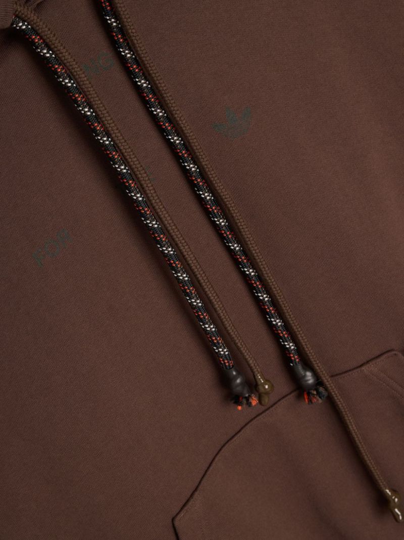 X Sftm Brown Logo-print Cotton Hoodie