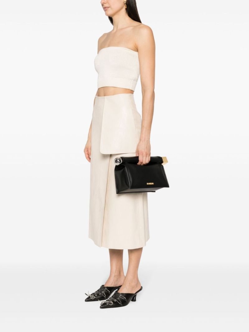 Black La Pochette Rond CarrÃ_x0083_Â© Leather Clutch Bag