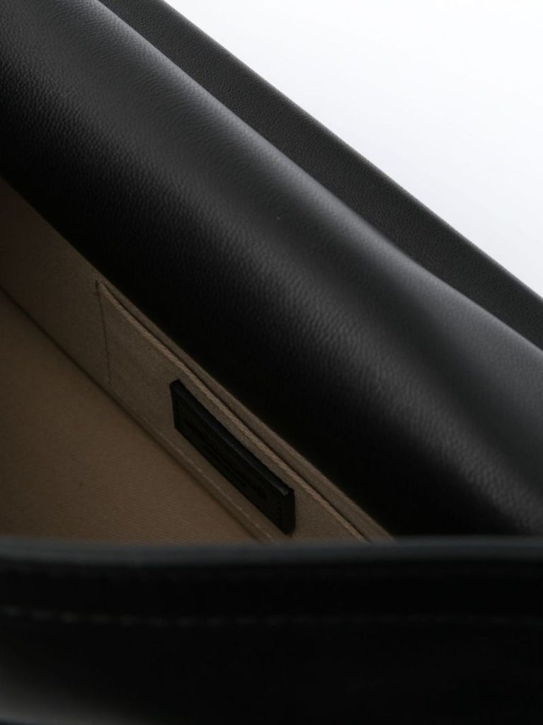 Black La Pochette Rond CarrÃ_x0083_Â© Leather Clutch Bag