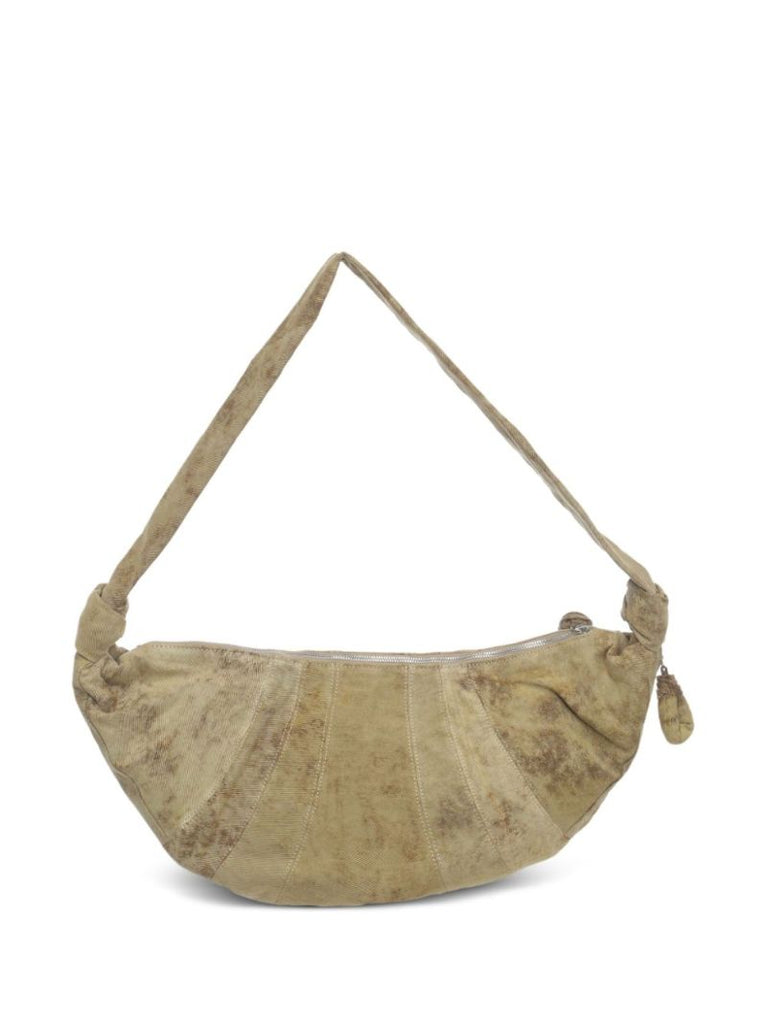 Neutral Croissant Denim Shoulder Bag