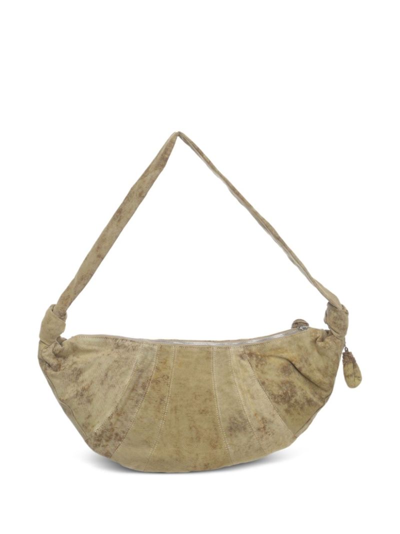 Neutral Croissant Denim Shoulder Bag