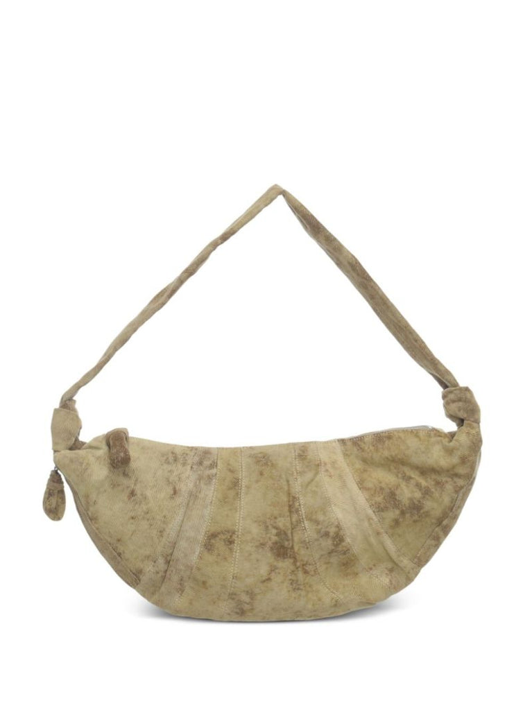 Neutral Croissant Denim Shoulder Bag