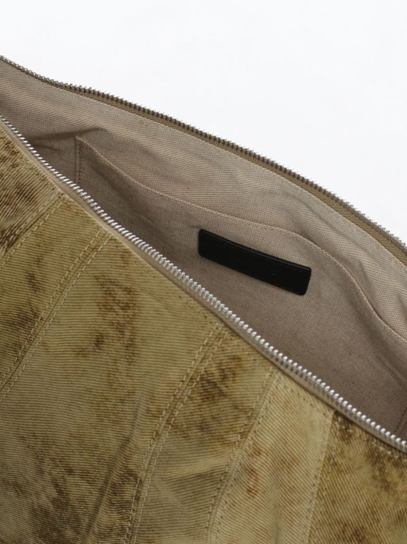 Neutral Croissant Denim Shoulder Bag