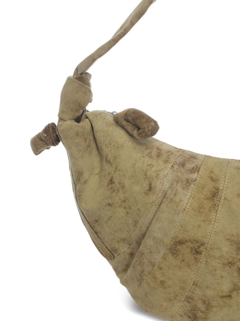 Neutral Croissant Denim Shoulder Bag