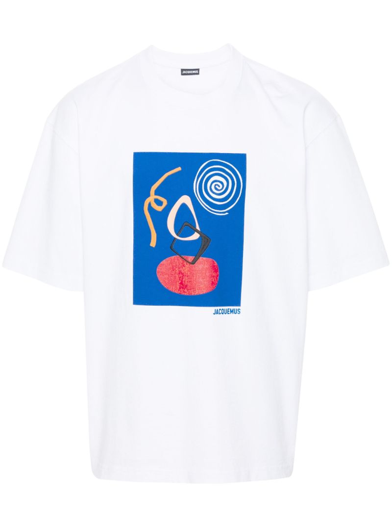 White Cuadro Abstract Print T-shirt