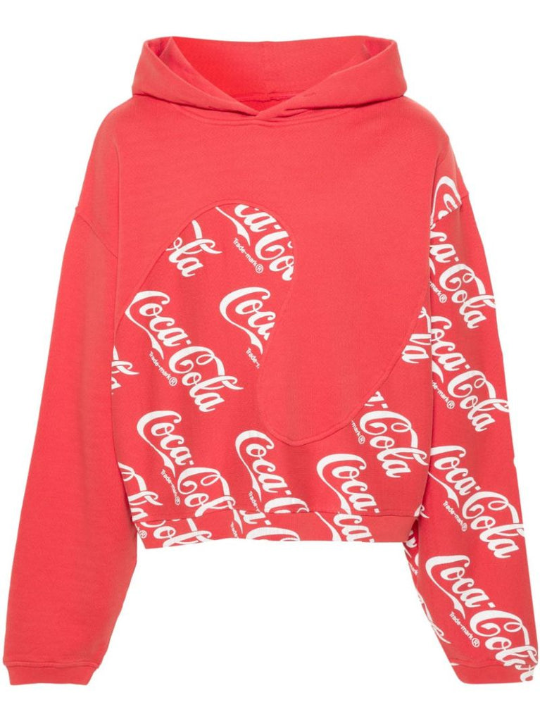 X Coca-cola Red Cotton Hoodie