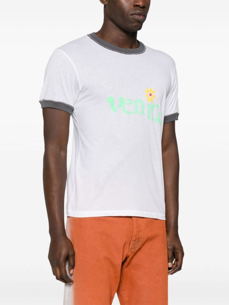 White Slogan-print Cotton T-shirt