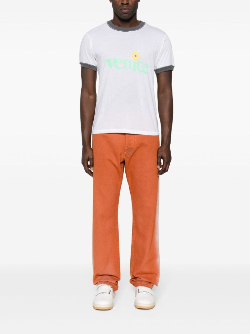 White Slogan-print Cotton T-shirt