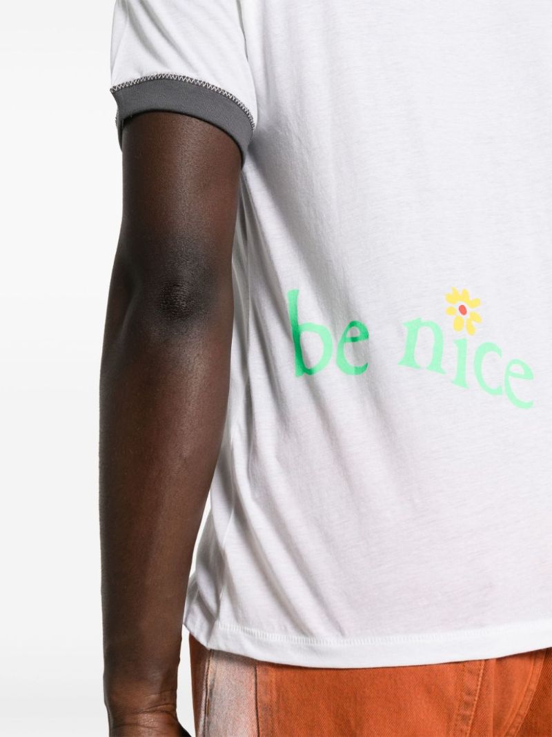 White Slogan-print Cotton T-shirt