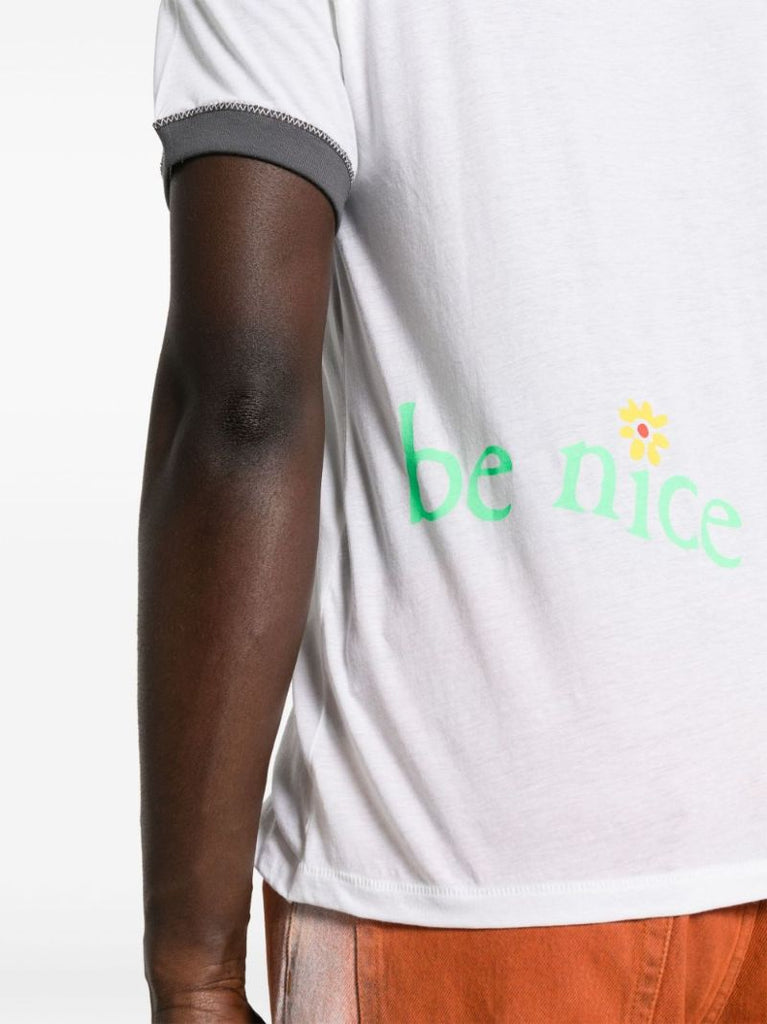 White Slogan-print Cotton T-shirt