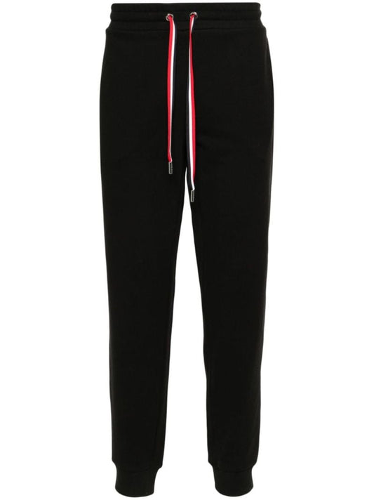 Black Tapered Cotton Track Pants