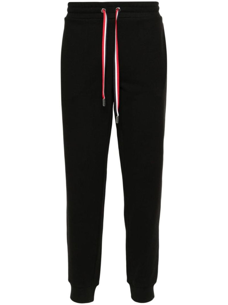 Black Tapered Cotton Track Pants