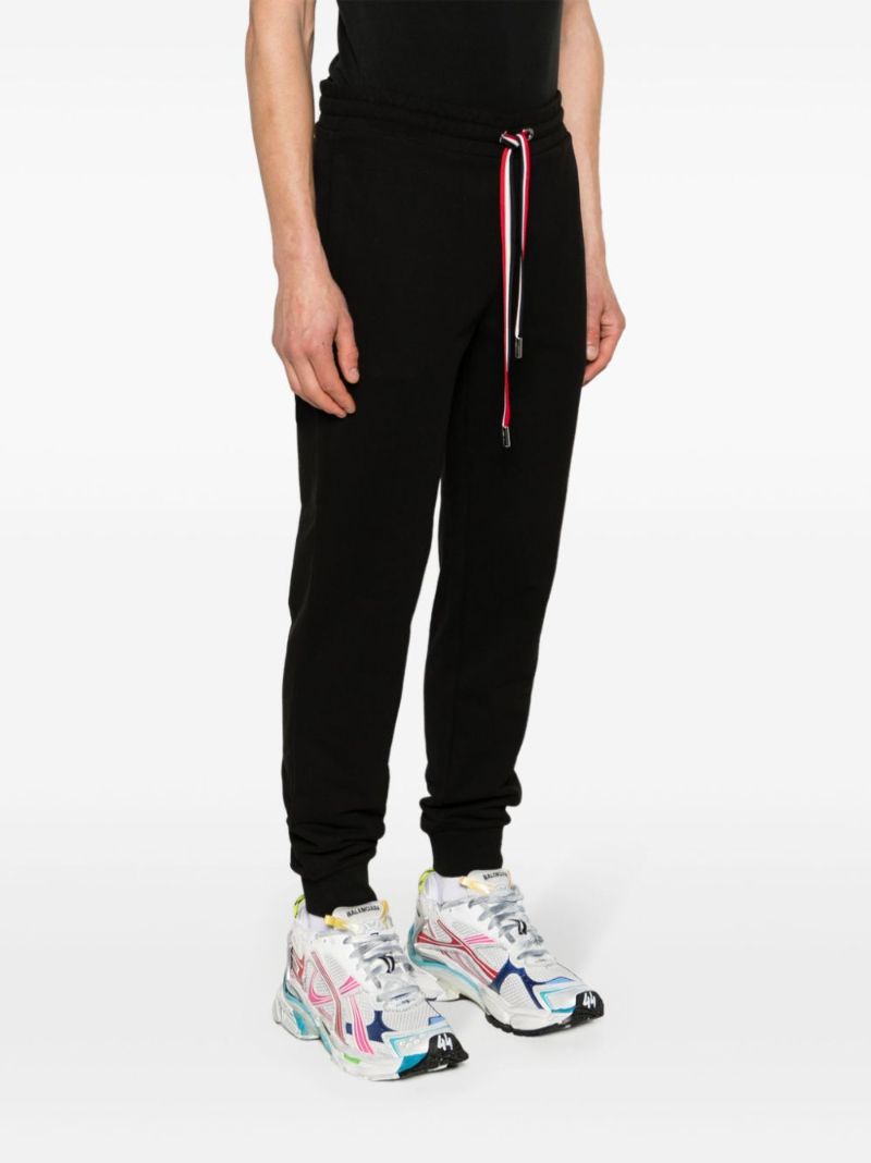Black Tapered Cotton Track Pants
