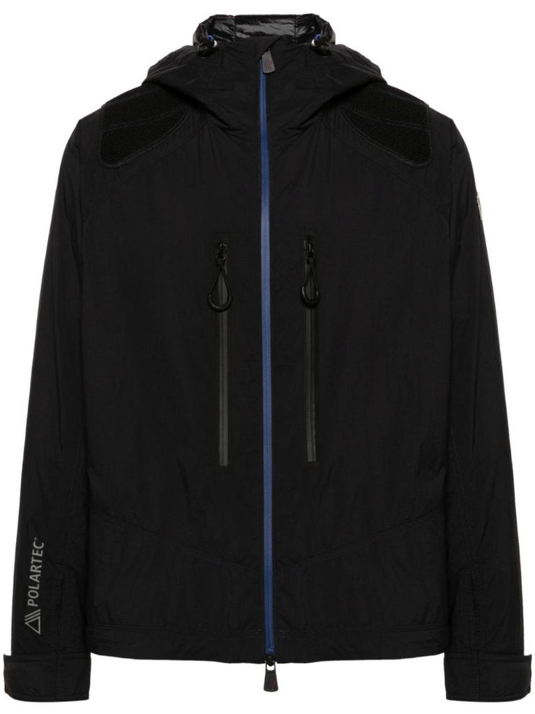 Black Ripstop Hooded Jacket