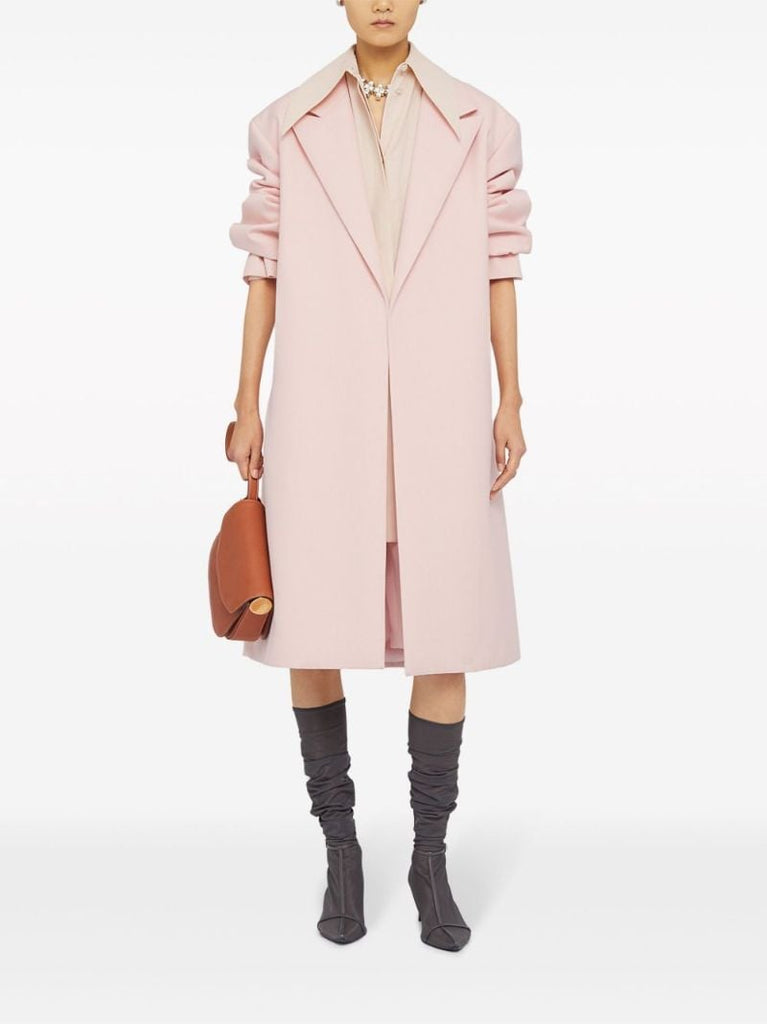 Pink Belted Wool Coat