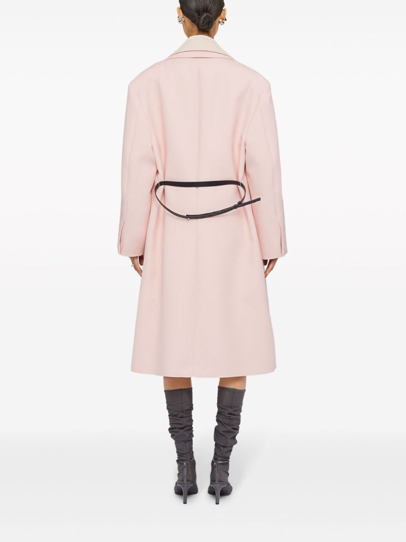 Pink Belted Wool Coat
