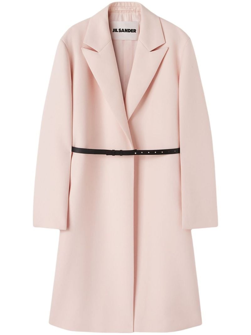Pink Belted Wool Coat